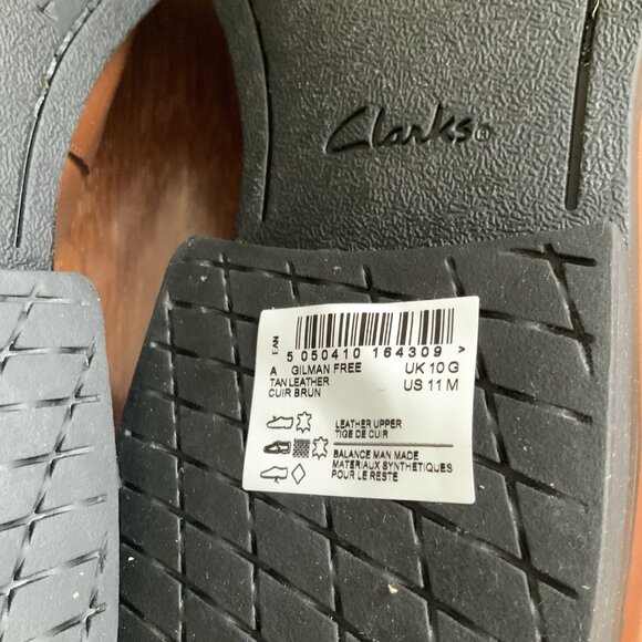 Clarks Men’s Gilman Free Brown Tan Leather Loafers Dress Shoes Slip On 11M NIB - Picture 7 of 14